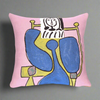 Jules Pansu Jacquard Cushion, Femme assise à la robe bleue II 1949