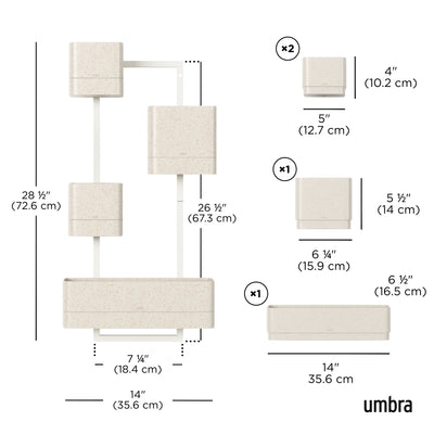 Umbra Cubiko Wall Planter, Sand