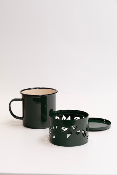 refurbished | Cookut Sixtea white candle tea mug, fern
