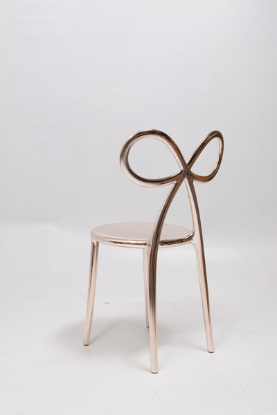 refurbished | Qeeboo Ribbon chair metal finish, pink gold