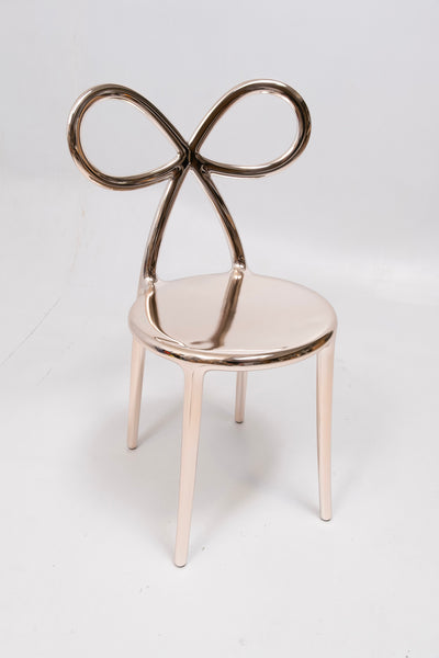 refurbished | Qeeboo Ribbon chair metal finish, pink gold