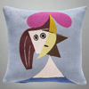 Jules Pansu Jacquard Cushion, Femme au chapeau 1935