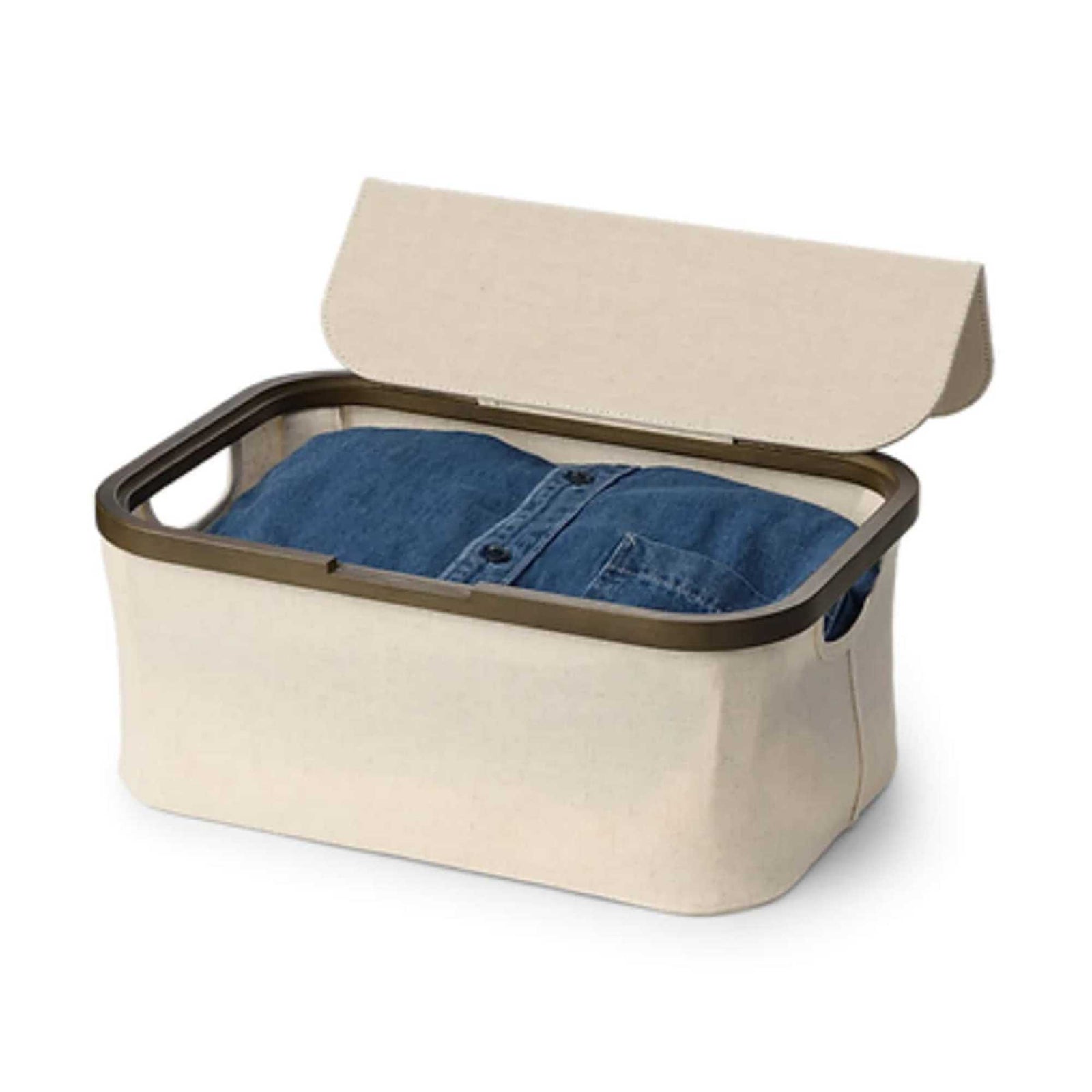 Gudee Akore Storage Box with Lid Rectangular, beige/brown