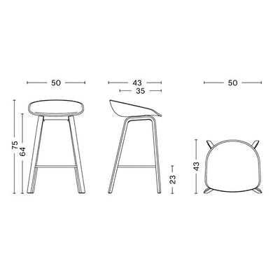 Hay About A Stool AAS32 LOW counter stool (65cm), melange cream/walnut