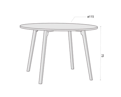 ex-display | Hübsch Ground dining table round Ø115, natural