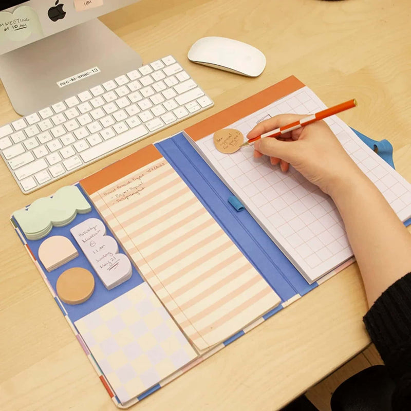 Kikkerland Inkerie notepad with sticky notes set and pen
