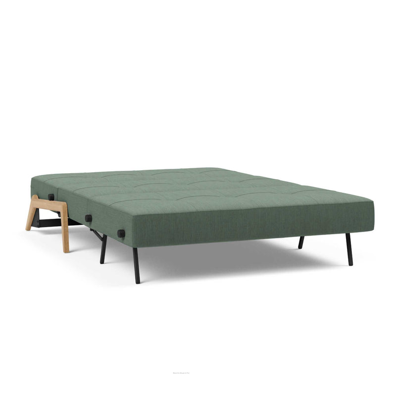 Innovation Living Cubed 140 Wood Sofa Bed, 518EleganceGreen w148xd98xh79cm