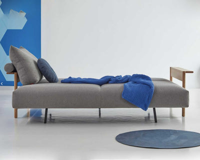 Innovation Living Malloy Wood Sofa Bed, 533 Bouclé Ash Grey