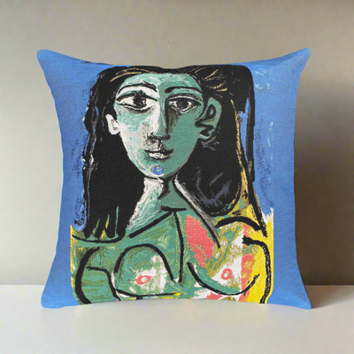 Jules Pansu Jacquard Cushion, Buste de femme Jacqueline 1963