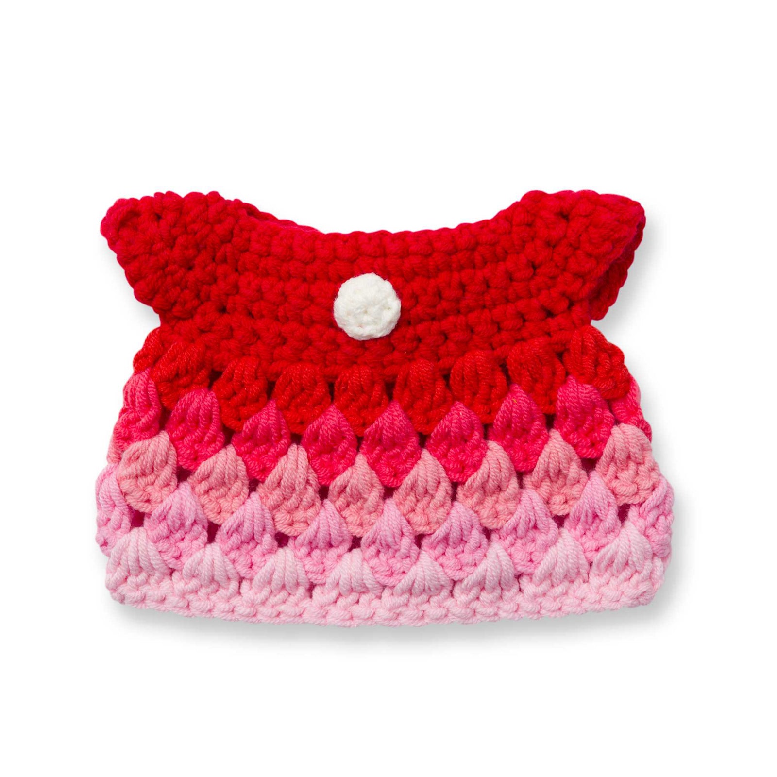 Just Dutch handmade crocheted outfit, red rainbow dress