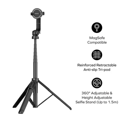 1-Snap Pole Magnetic Tripod Selfie Stick with Wireless Remote