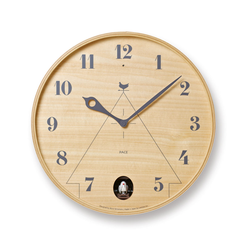 Lemnos Pace cuckoo wall clock, natural
