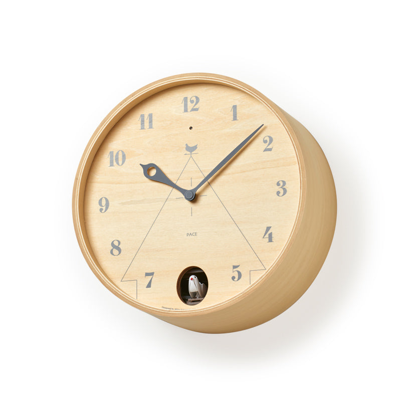 Lemnos Pace cuckoo wall clock, natural