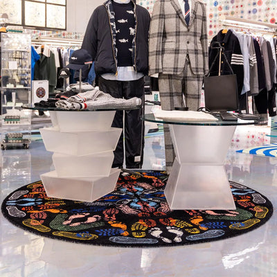 Qeeboo Let's Dance Human Traces Round Carpet by Nynke Tynagel