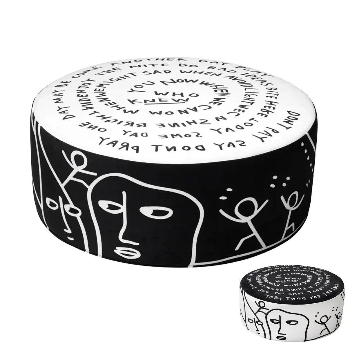 Qeeboo Linescapes Pouf L by Shantell Martin