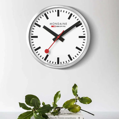 Mondaine wall clock ø25, silver