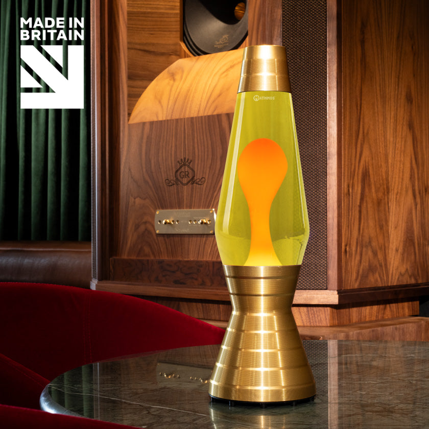 Mathmos Astro Gold Vinyl lava lamp, yellow/orange