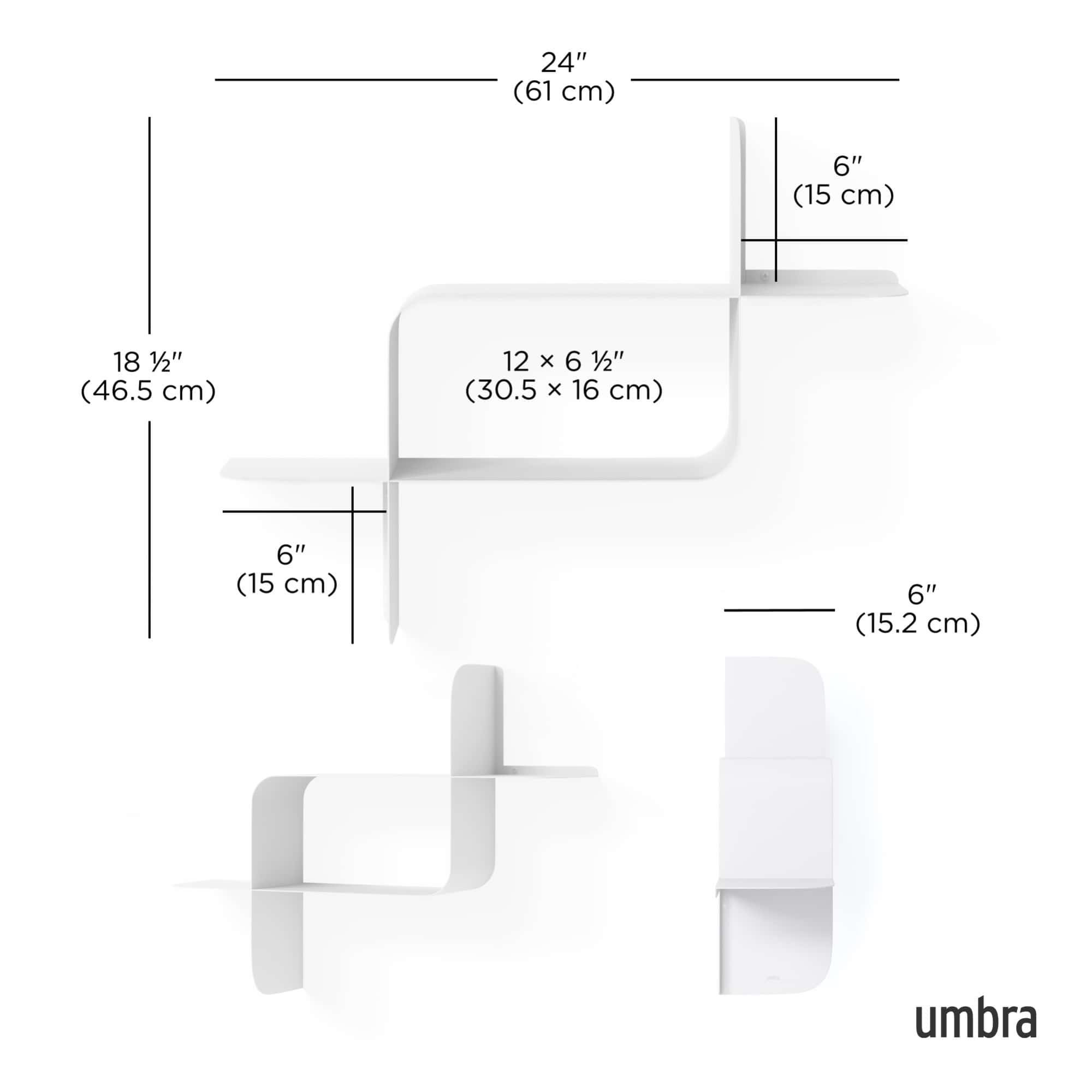 Umbra Montage Metal wall shelf (set of 2), white