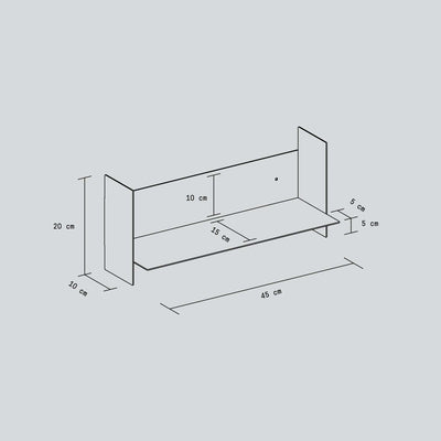 Tiptoe Pli steel wall shelf 45cm, naples yellow