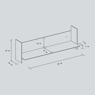 Tiptoe Pli steel wall shelf, eucalyptus grey
