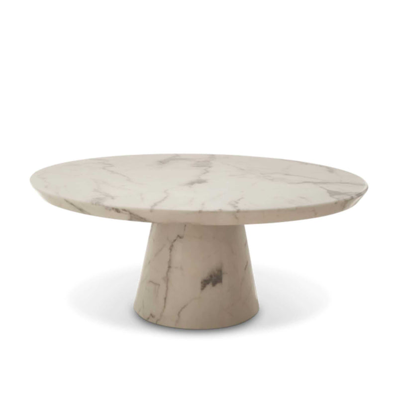Pols Potton Disc Marble Look Coffee Table, White (Ø100cm)