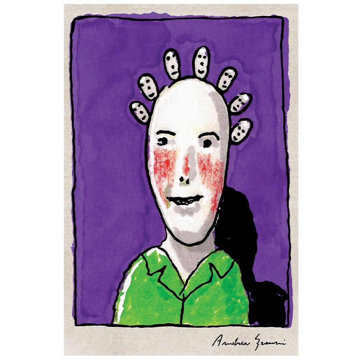 Qeeboo Purple Family Carpet by Andrea Branzi