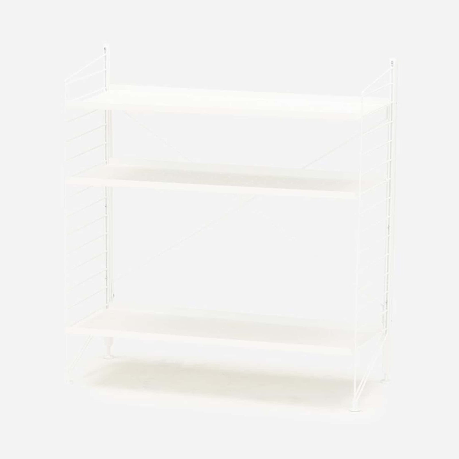 String Freestanding Shelf, 80cm Wide, White/White
