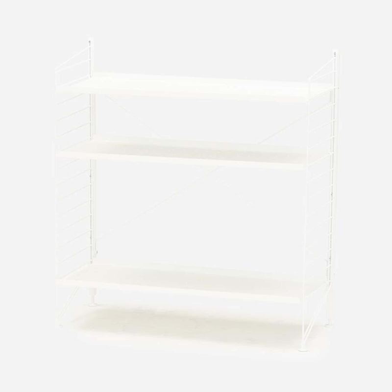 String Freestanding Shelf, 80cm Wide, White/White