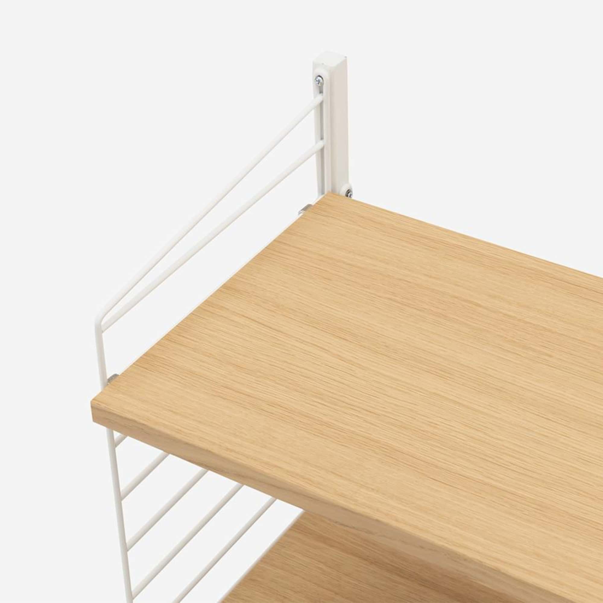 String Freestanding Shelf, 60cm Wide, Oak/White