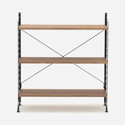String Freestanding Shelf, 80cm Wide, Walnut/Black