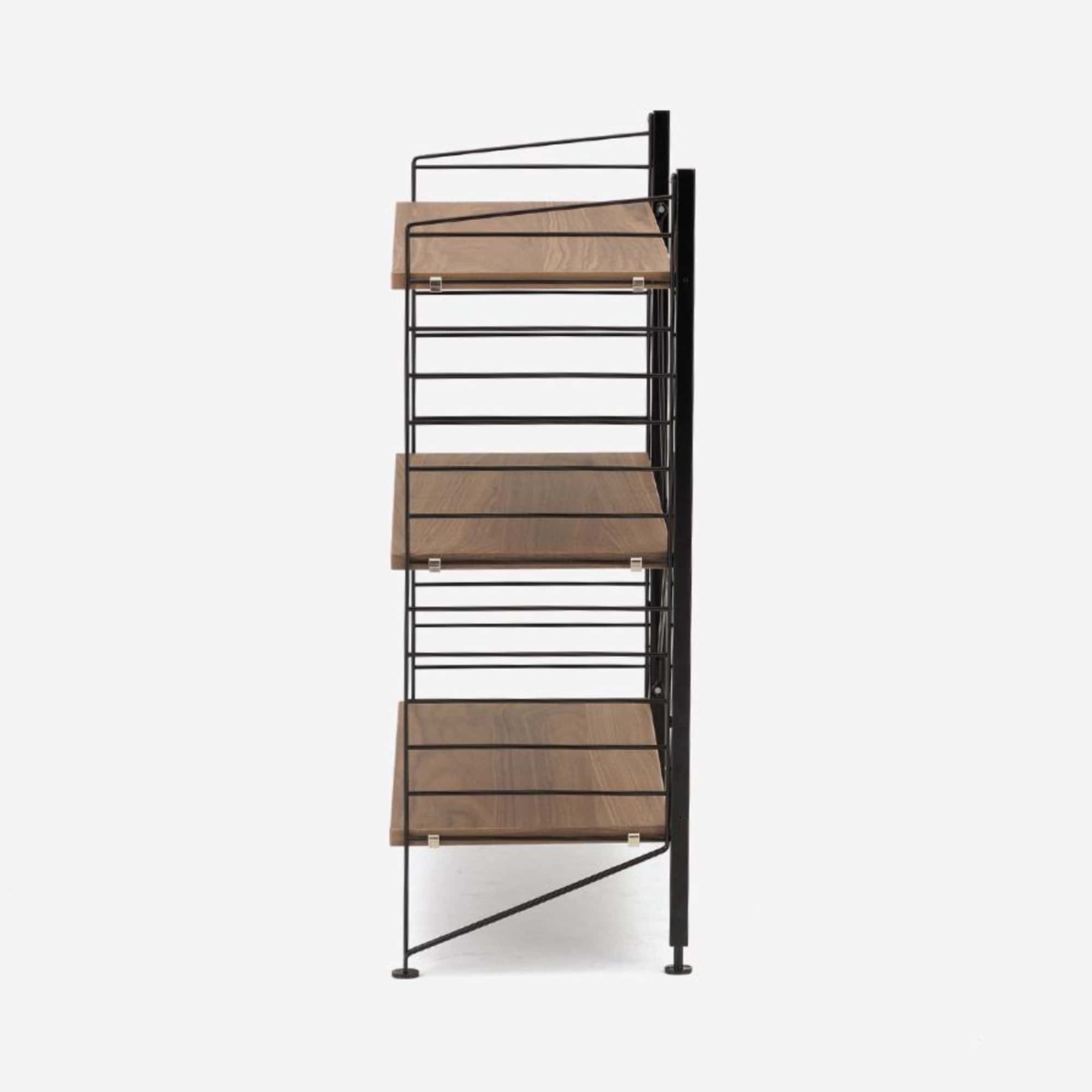 String Freestanding Shelf, 60cm Wide, Walnut/Black