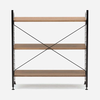 String Freestanding Shelf, 80cm Wide, Walnut/Black