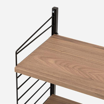 String Freestanding Shelf, 60cm Wide, Walnut/Black