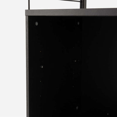 String Freestanding Shelf Cabinet, 80cm Wide, Black/Black