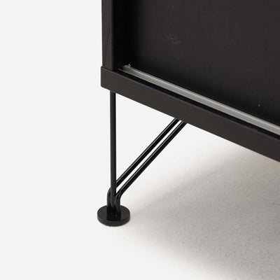 String Freestanding Shelf Cabinet, 80cm Wide, Black/Black