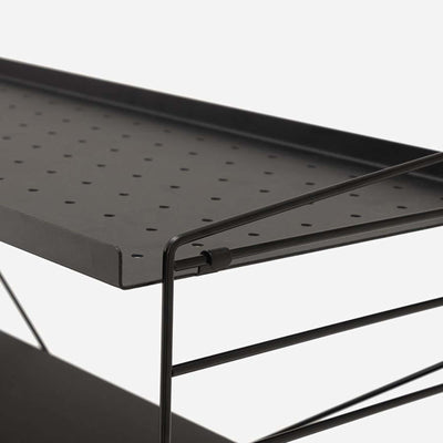 String Freestanding Shelf Cabinet, 80cm Wide, Black/Black