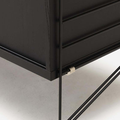 String Freestanding Shelf Cabinet, 80cm Wide, Black/Black