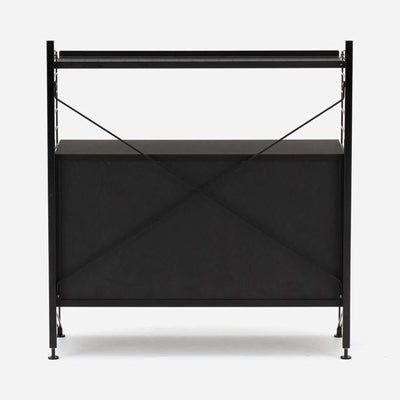 String Freestanding Shelf Cabinet, 80cm Wide, Black/Black