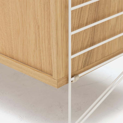 String Freestanding Shelf Cabinet, 80cm Wide, Oak/White