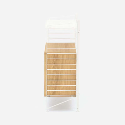 String Freestanding Shelf Cabinet, 80cm Wide, Oak/White