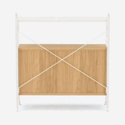 String Freestanding Shelf Cabinet, 80cm Wide, Oak/White
