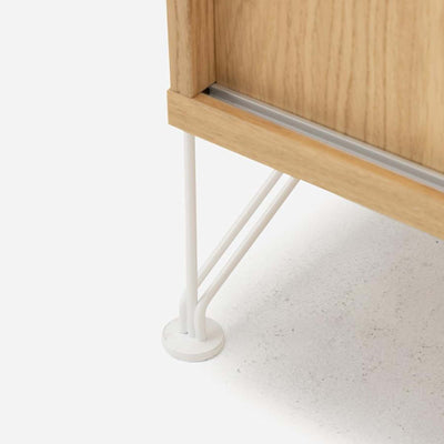 String Freestanding Shelf Cabinet, 80cm Wide, Oak/White