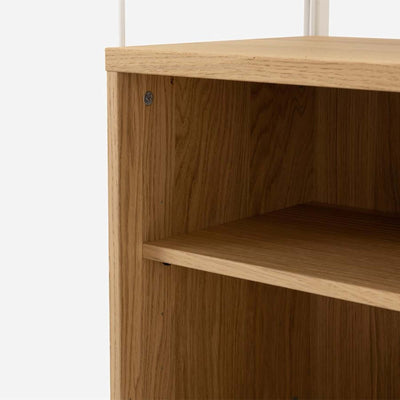 String Freestanding Shelf Cabinet, 80cm Wide, Oak/White