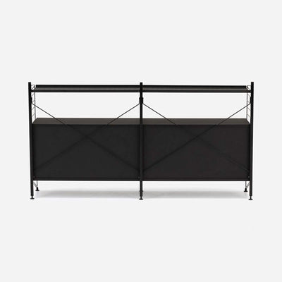 String Freestanding Shelf Cabinet, 2-tier, 160cm wide, Black/Black
