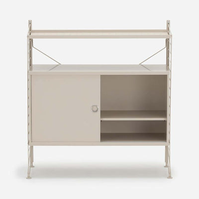 String Freestanding Shelf Cabinet, 80cm Wide, Beige/Beige