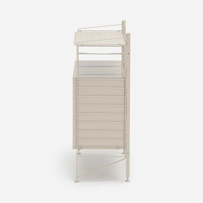 String Freestanding Shelf Cabinet, 80cm Wide, Beige/Beige