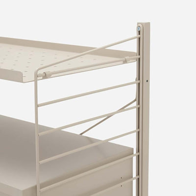 String Freestanding Shelf Cabinet, 80cm Wide, Beige/Beige