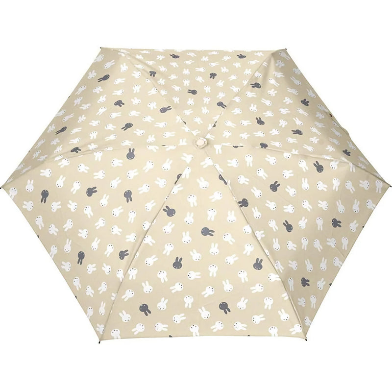 Miffy 100%UV Protection folding umbrella, face dot/beige