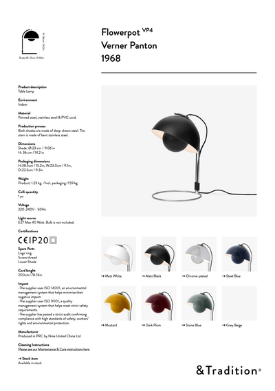 &Tradition Flowerpot VP4 table lamp