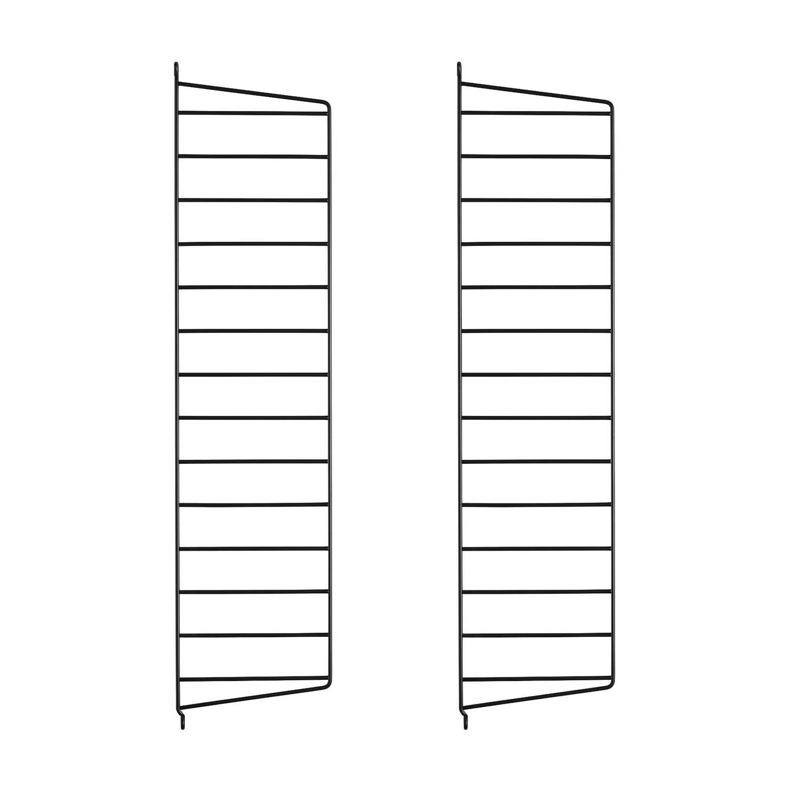 String Shelving System Wall Panels 2-Pack, Black (H75xD20cm)